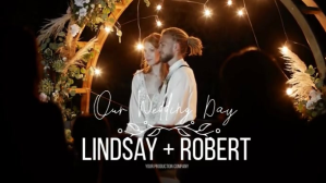 Modern Wedding Couple Video Cover Logo Digitalt display (16:9) template