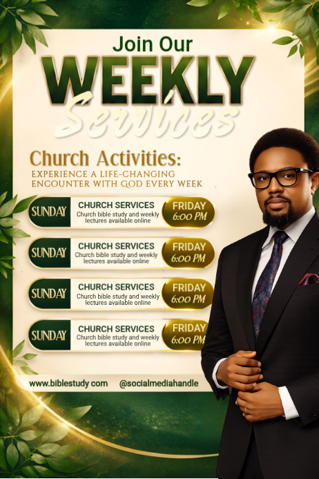 Modern Weekly Church Service & Worship Flyer Template | PosterMyWall
