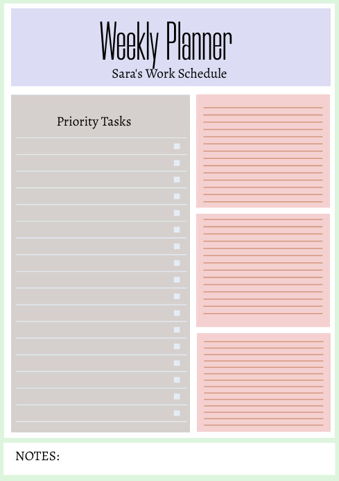 Copy of Modern Weekly Planner Template | PosterMyWall