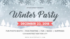 Modern Winter Party Facebook Cover Video