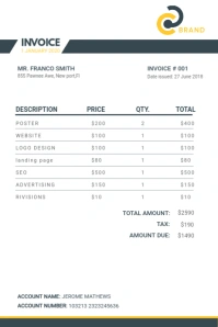 Modern Work Digital Invoice Poster template
