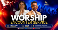 Purple Worship Service delt Facebook-billede Template
