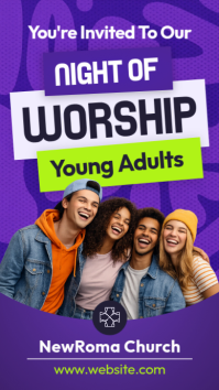 Blue Night of Worship Event Instagram Story Template