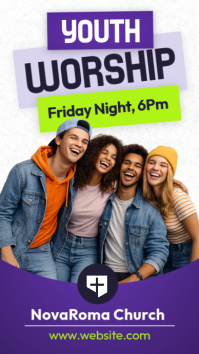 Blau Youth Worship Event Instagram Story Template