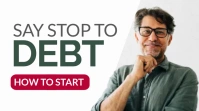 modern youtube thumbnail say stop to debt template