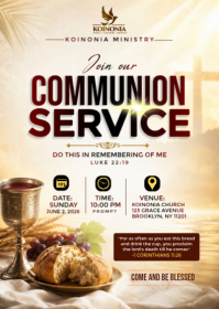 Modernl Communion Service A6 template