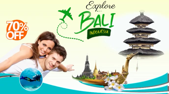 modèle d'affiche de voyage Ekran reklamowy (16:9) template