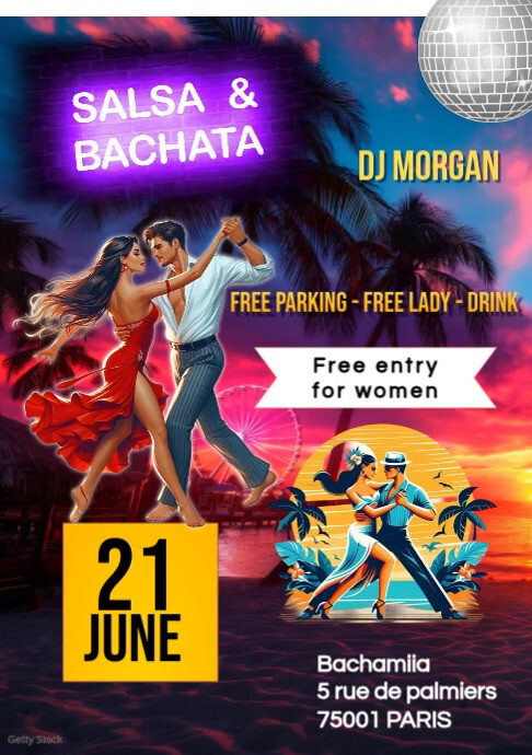 modèle de flyer danse latine A4 template