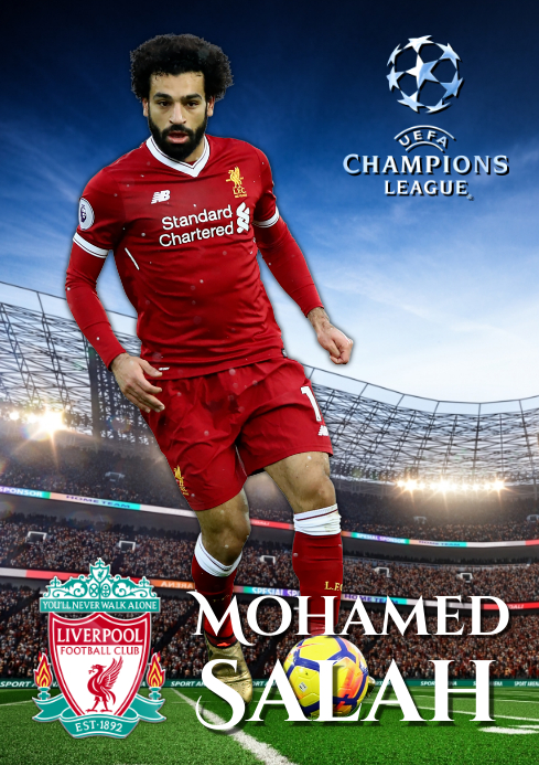 Mohamed Salah Liverpool Fc Template Postermywall