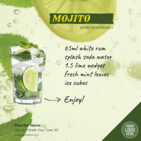 Modern Lime Mojito Recipe Square Video template Carré (1:1)