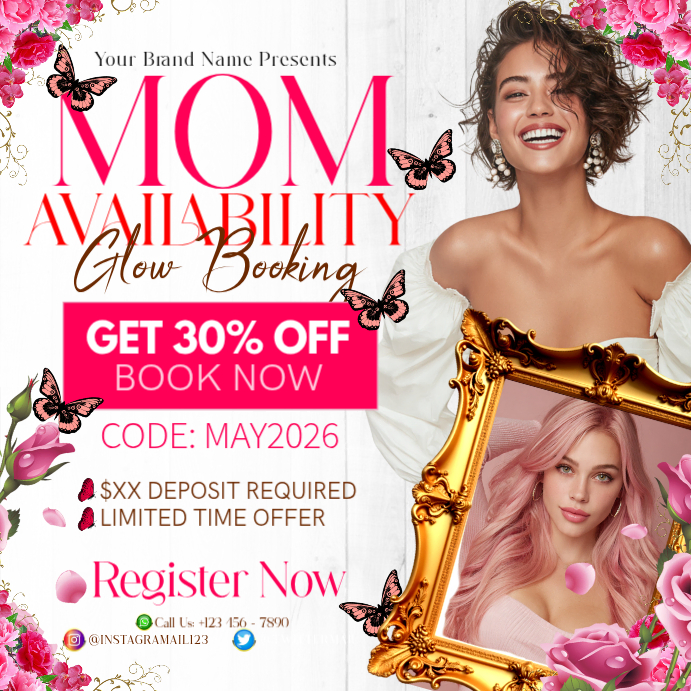 Mom availability glow booking special Template | PosterMyWall