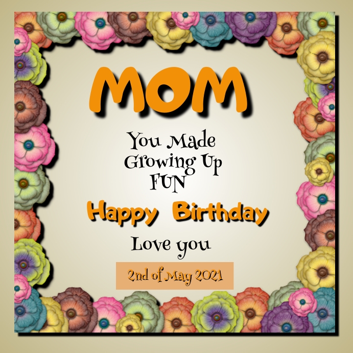 Mom Happy Birthday Instagram Post template