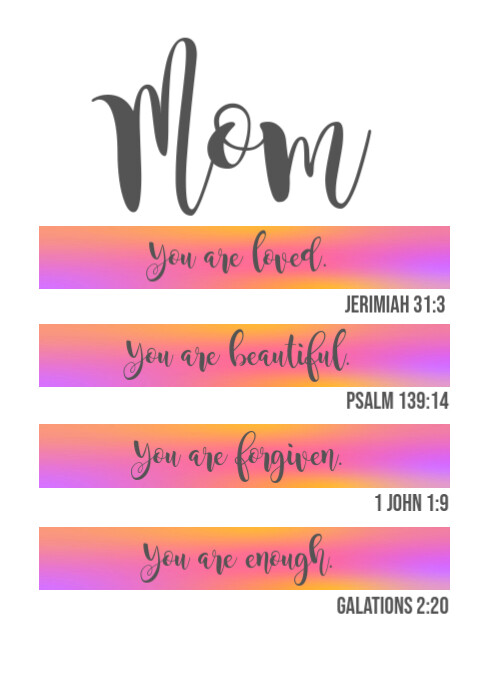 Moms' bible verse inspired poem/bible verses for mother's day A5 template