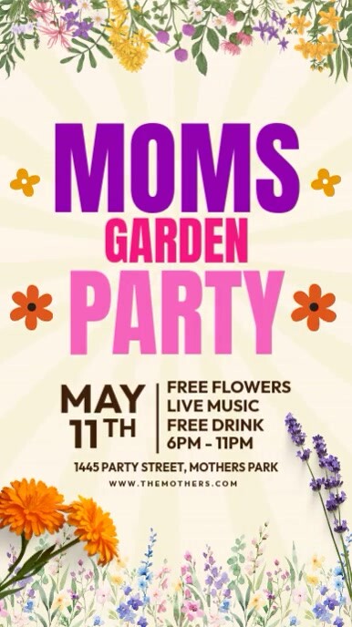 Moms Garden Party Invitation História do Instagram template