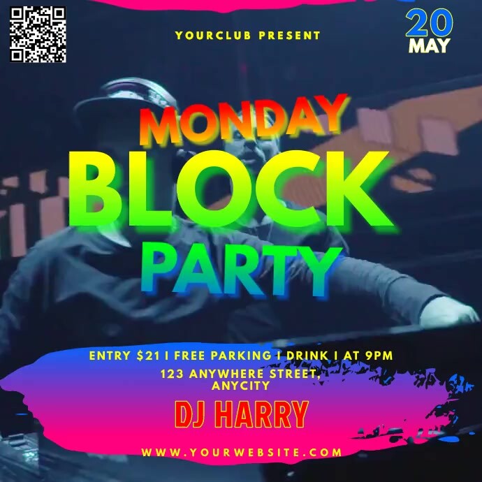 Monday Blocks Frame Plantilla de Monday Block Party | PosterMyWall