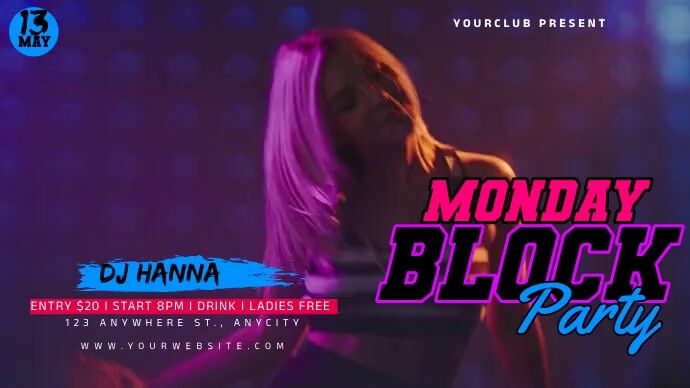 Monday Block Party Twitter Post template