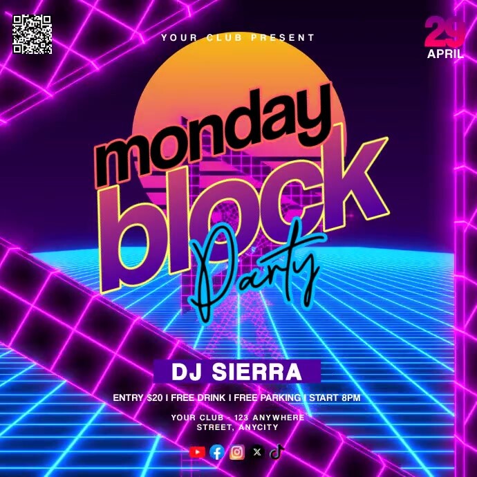 Monday Blocks Frame Monday Block Party Instagram Ad Template | PosterMyWall