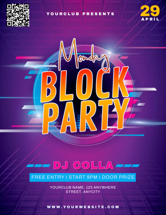 Monday Blocks Frame Plantilla de Monday Block Party | PosterMyWall
