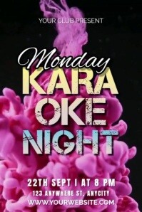 monday karaoke night Poster template