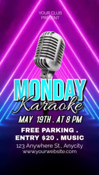 monday karaoke party Facebook Story template