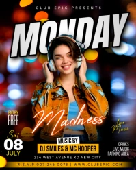 Monday Madness night club party flyer template Instagram post template