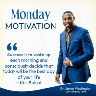 Monday motivation flyers โพสต์บน Instagram template