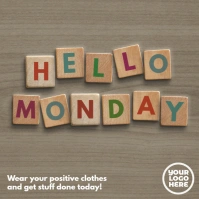 Monday motivation wood blocks instagram post Square (1:1) template