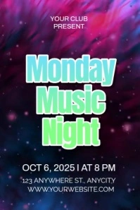 monday music night Poster template