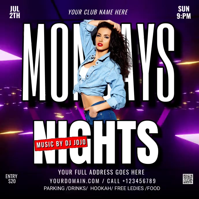 MONDAY NIGHT (1) Instagram Post template