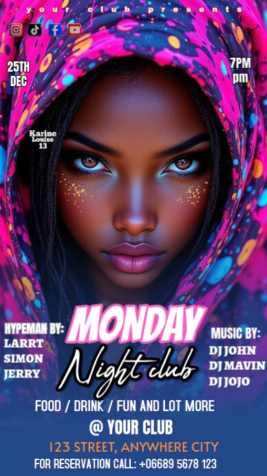 Monday night club Instagram-verhaal template