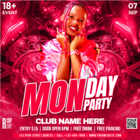 Red Club Party Persegi Template