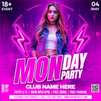 Monday Night Party Square (1:1) template