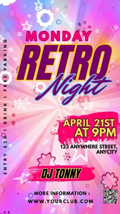 Monday Retro Night Template | PosterMyWall