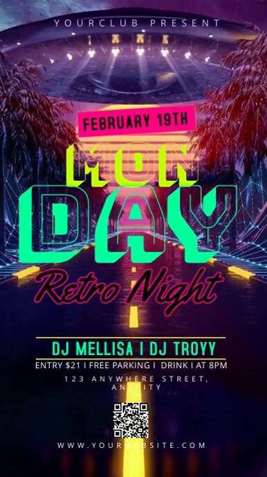 Monday Retro Night Template | PosterMyWall