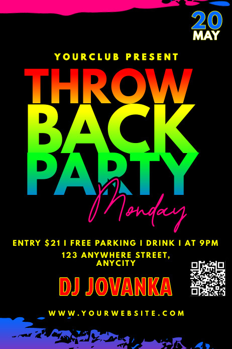Copy of Monday Throw Back Party | PosterMyWall
