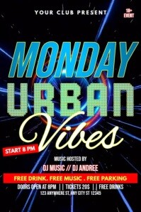 Monday urban vibes video Poster template