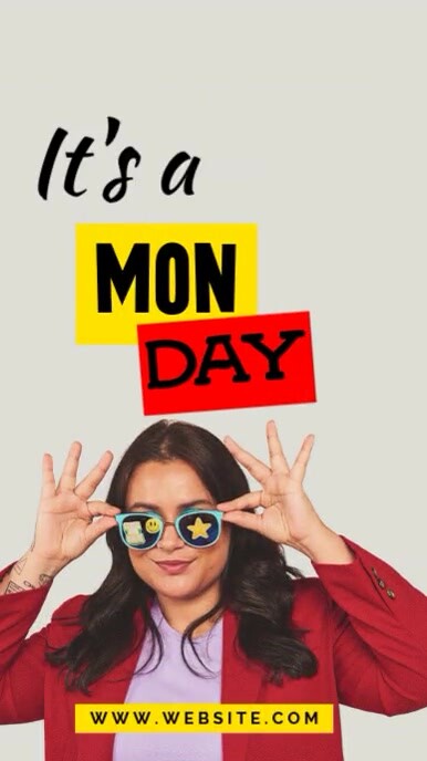 Monday vibes video template Digital Display (9:16)