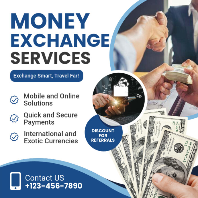 Money Exchange Service Square Template | PosterMyWall