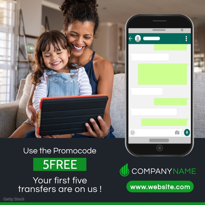Send Money Advertisement Copy of money transfer app services advertisement | PosterMyWall