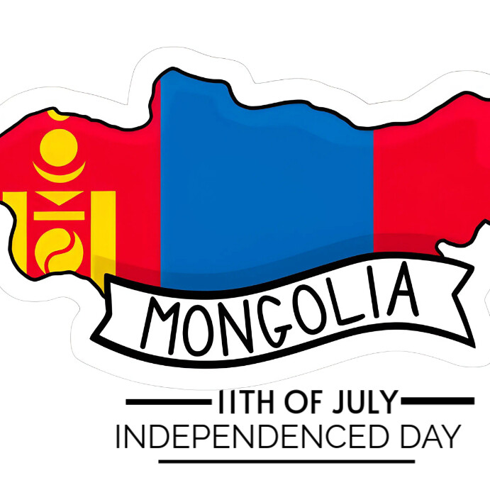 Mongolia flag Instagram Post template