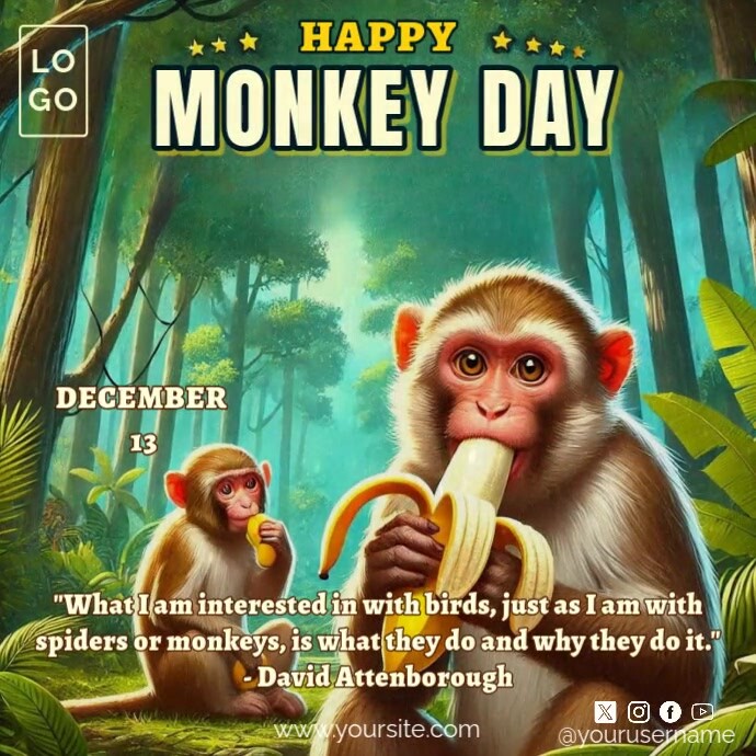Monkey Day Instagram Post template