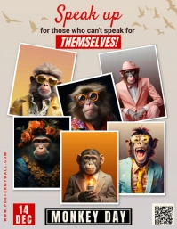 Monkey Day, Save Wild Life Flyer (format US Letter) template