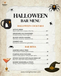 Monotone Menu Portrait Insta Bar Halloween template