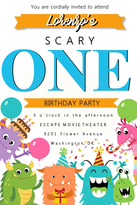 Monster Birthday Invitation Template Postermywall
