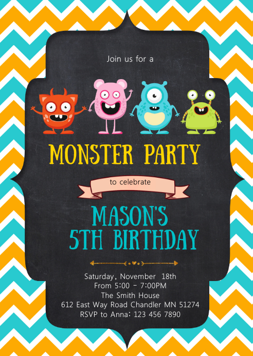 Modele Invitation De Fete D Anniversaire Monstre Postermywall Modele Invitation De Fete D Anniversaire Monstre Postermywall
