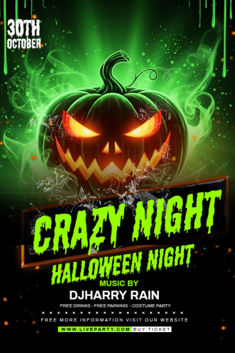 Monster Mash Halloween Dance Flyer Template | PosterMyWall