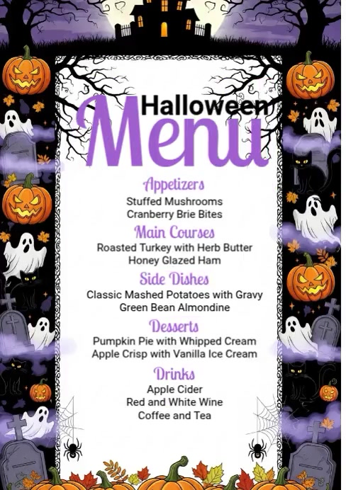 Monster Munch Menu A4 template