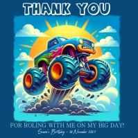 monster truck birthday thank you card templat Logo template