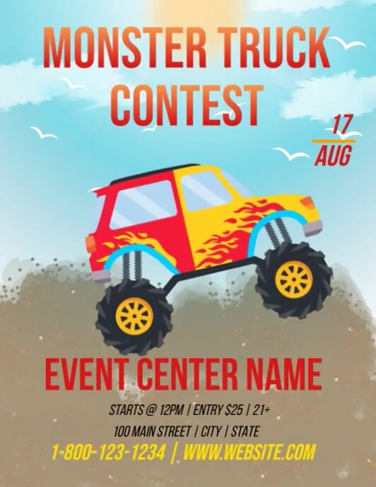 Monster Truck Template | PosterMyWall Monster Truck Template | PosterMyWall