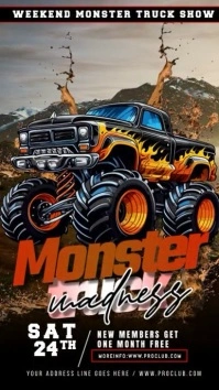 Monster Truck Madness Weekend! Digital Display (9:16) template